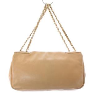 CHANEL ショルダーバッグ スタッズ レザー チェーン ココマーク べージュ