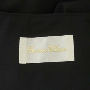 Grace Class 22SS トリアセタフタラップドレス バルーンスリーブ リボンベルト付き 38 ブラック
