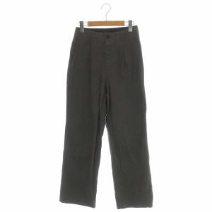 21SS CHEF CHECK COTTON LINEN テーパードパンツ タック 千鳥格子 リネン混 ボタンフライ 0 チャコール