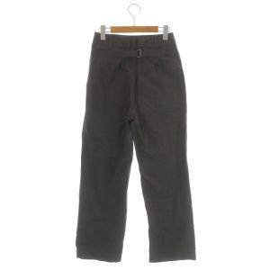 MARGARET HOWELL 21SS CHEF CHECK COTTON LINEN テーパードパンツ タック 千鳥格子 リネン混 ボタンフライ 0 チャコール