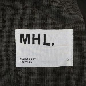 MARGARET HOWELL 21SS CHEF CHECK COTTON LINEN テーパードパンツ タック 千鳥格子 リネン混 ボタンフライ 0 チャコール