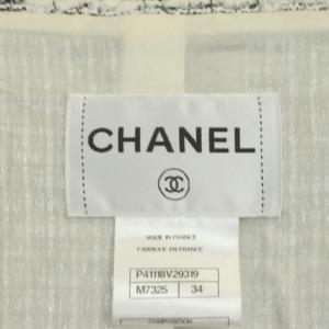 CHANEL ココマーク クリアボタン ダブルブレスト ツイードジャケット ホワイト P41118V29319