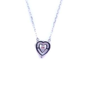 SWAROVSKI スパークリングダンスハート ネックレス ストーン ピンク シルバー色