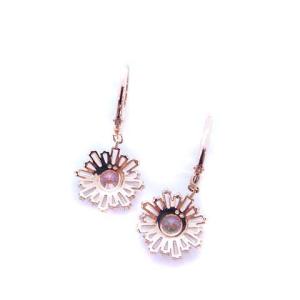 SWAROVSKI SUNSHINE HOOP ピアス フラワーモチーフ ピンク