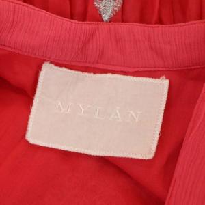 MYLAN ワンピース 刺繍 Vネック ギャザー ピンク