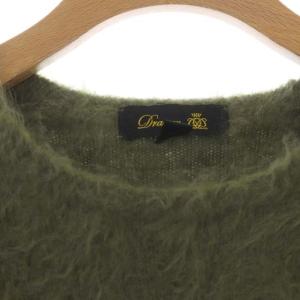 Drawer カシミヤファークルーネックニット 長袖 プルオーバー 2 カーキ