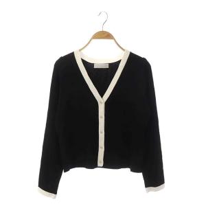 22SS Vネックカーディガン ニット 長袖 ブラック ホワイト