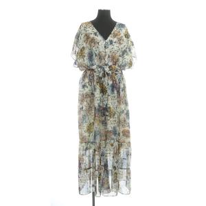 ワンピース 花柄 シフォン ホワイト