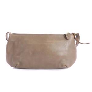 IL BISONTE ショルダーバッグ ポーチ ロゴ グレージュ