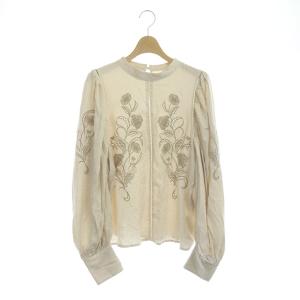 LADY EMBROIDERY PUFF BLOUSE ブラウス 長袖 F ベージュ