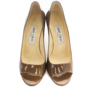 JIMMY CHOO パンプス オープントゥ ハイヒール レザー 36 23cm 茶色 ブラウン
