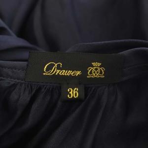 Drawer コットンシルクバックリボンブラウス シャツ チュニック 36 紺