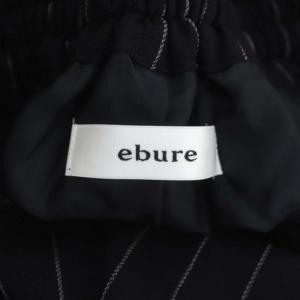 ebure マナードストライプスカート フレア ギャザー 38 ブラック