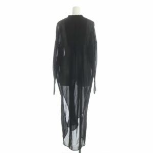 ENFOLD 21SS Sheer Twill ロングシャツワンピース シアー ロング 前開き 38 ブラック