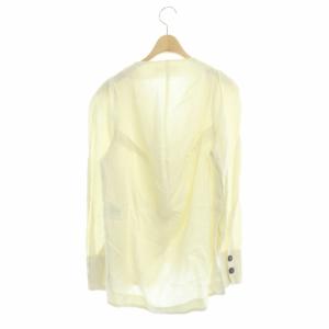 ENFOLD リネンジャケット ノーカラー ミドル丈 薄手 38 オフホワイト