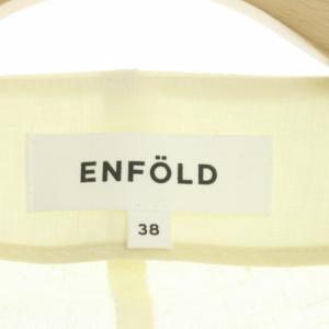ENFOLD リネンジャケット ノーカラー ミドル丈 薄手 38 オフホワイト