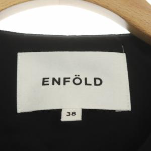 ENFOLD 中綿 キルティングジャケット ノーカラー 38 ブラック