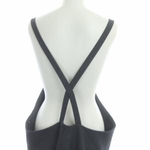 ENFOLD ダブルクロスエプロンワンピース タイト 38 グレー