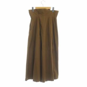 ENFOLD ハイウエストスカートライク パンツ ワイド フレア タック 38 ブラウン