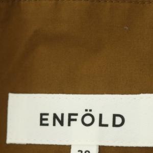 ENFOLD ハイウエストスカートライク パンツ ワイド フレア タック 38 ブラウン