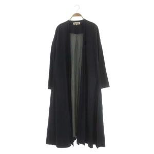 デニムロングコート ノーカラー 薄手 ノーボタン 38 インディゴ