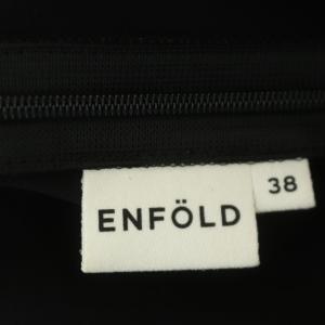 ENFOLD PE stretch stand box dress ワンピース ハイネック ミモレ丈 38 ブラック