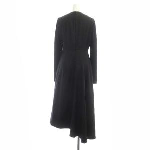 ENFOLD ワンピース ニットスリーブ切替 アシンメトリー 38 ブラック