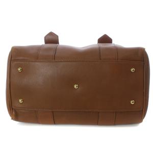 Longchamp ボストンバッグ レザー ハンドバッグ ロゴ  ブラウン