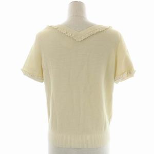 CHANEL セットアップ サマーニット セミフレアスカート 38 40 アイボリー