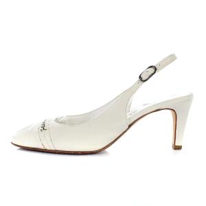 CHANEL ミュール サンダル レザー ステッチココマーク 36.5 ホワイト