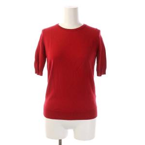 JOHN SMEDLEY ウール アンサンブル ニット カーディガン 長袖 プルオーバー 半袖 S レッド