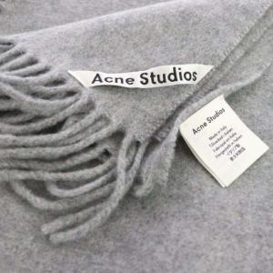 Acne Studios ストール ウール フリンジ グレー