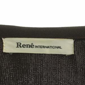 René カーディガン ニット リボン 長袖 36 ブラウン