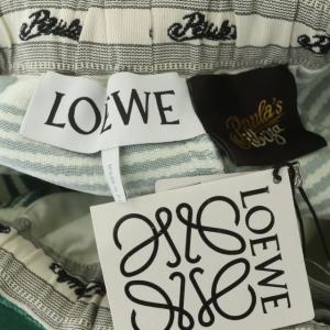 LOEWE PAULAS IBIZA ショートパンツ 総柄 コットン XS ライトグリーン キナリ