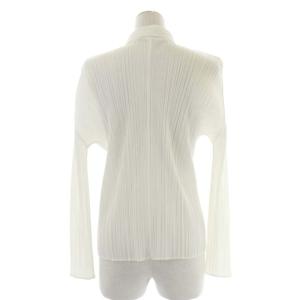 PLEATS PLEASE ISSEY MIYAKE イッセイミヤケ 数字レース 長袖プリーツシャツ  4  ホワイト