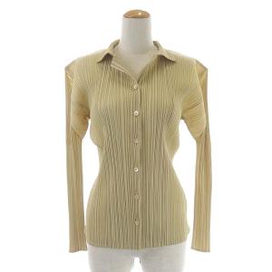 イッセイミヤケ プリーツ長袖ブラウス 3 ライトベージュ