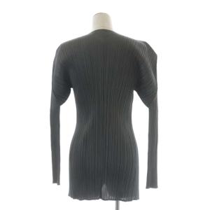 PLEATS PLEASE ISSEY MIYAKE プリーツカーディガン 長袖 ノーボタン ミドル丈 3 グレー