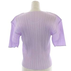 PLEATS PLEASE ISSEY MIYAKE イッセイミヤケ プリーツ半袖ブラウス カットソー プルオーバー 3 ラベンダー
