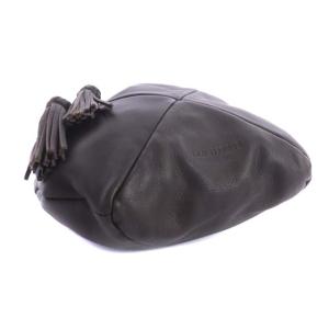 GIORGIO ARMANI ショルダーバッグ 巾着 サコッシュ オールレザー ブラウン