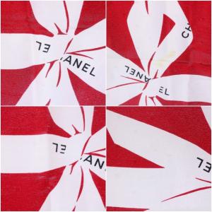 CHANEL スカーフ リボンモチーフ シルク レッド