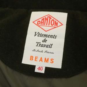 DANTON ビームス別注 ウール混 ダウンベスト フード 40 カーキ