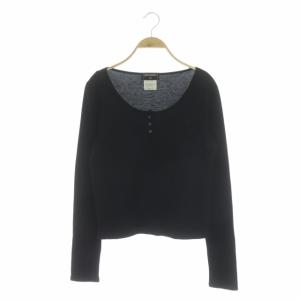 00A  ニット ココボタン カシミヤ シルク混 38 黒