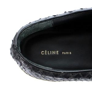 CELINE スリッポン クロコ型押し レザー 36 ブラック