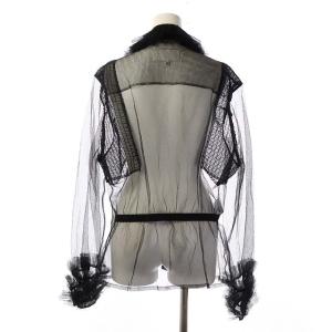 Martin Margiela メゾンマルジェラ 22SS チュール シャツ 長袖 フリル シースルー 38 ブラック