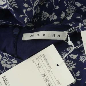 MARIHA 鳥の夢のドレス 花柄 ワンピース ロング ノースリーブ 36 青 白 ブルー ホワイト