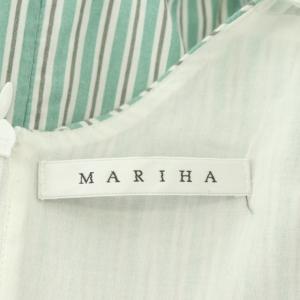 MARIHA マドモアゼルのドレス ワンピース ロング ストライプ ベルトリボン カシュクール  グレー