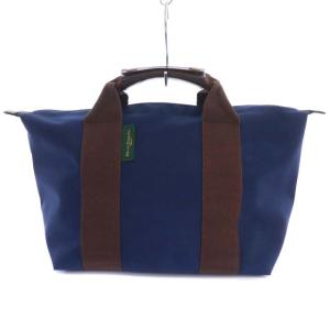 トートバッグ キャンバス レザー ネイビー ブラウン