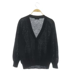 MARGARET HOWELL TWISTED LINEN COTTON リネン混 カーディガン ニット 長袖 2 ブラック