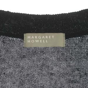MARGARET HOWELL TWISTED LINEN COTTON リネン混 カーディガン ニット 長袖 2 ブラック