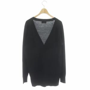 MARGARET HOWELL ×JOHN SMEDLEY ウールVネックカーディガン 長袖 2 ブラック